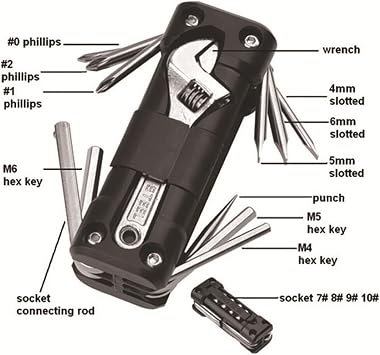 Motorcycle Tools | Steel Tool Kit Combination | Foldable Cycling Tool Accessories Set, Heavy Duty Motorcycle Screwdriver for Motorcycle Camping