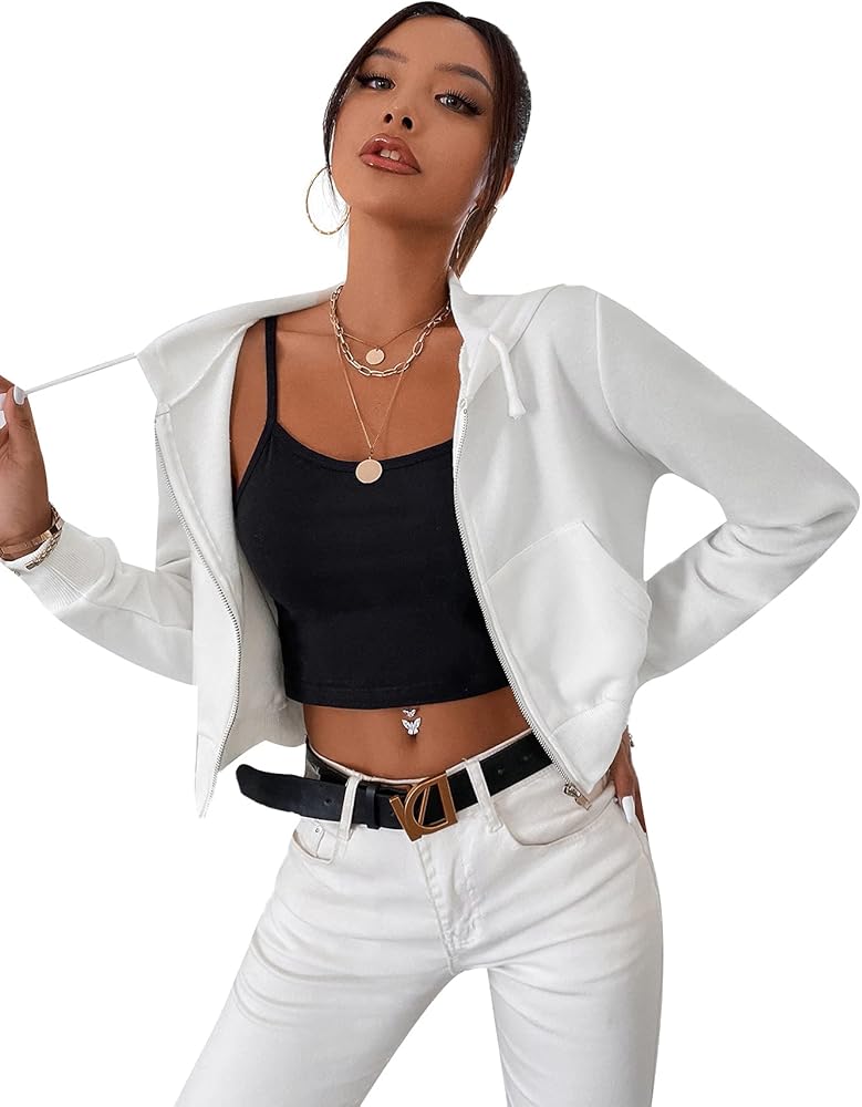 White drawstring sweatshirt Clearance