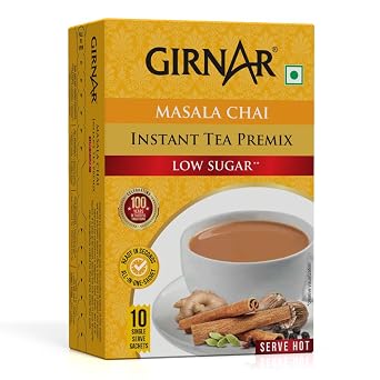 Girnar Premix Masala Chai Low Sugar 80 Gm 10 Saches
