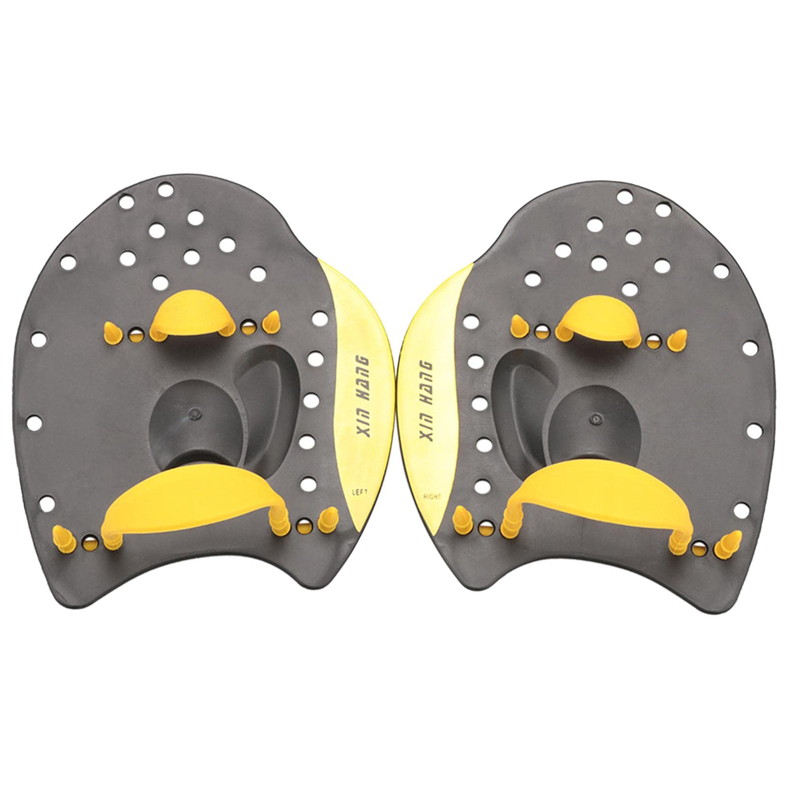 Lot de 5 pagaies plates professionnelles pour entraînement de natation Jaune Taille M