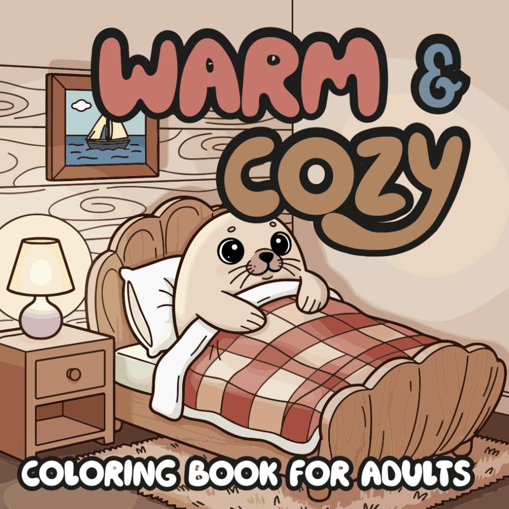 Warm and Cozy Coloring Book for Adults: Bold and Easy Cozy Home and Winter Scenes for Relaxation Stress Relief and Calm Coloring