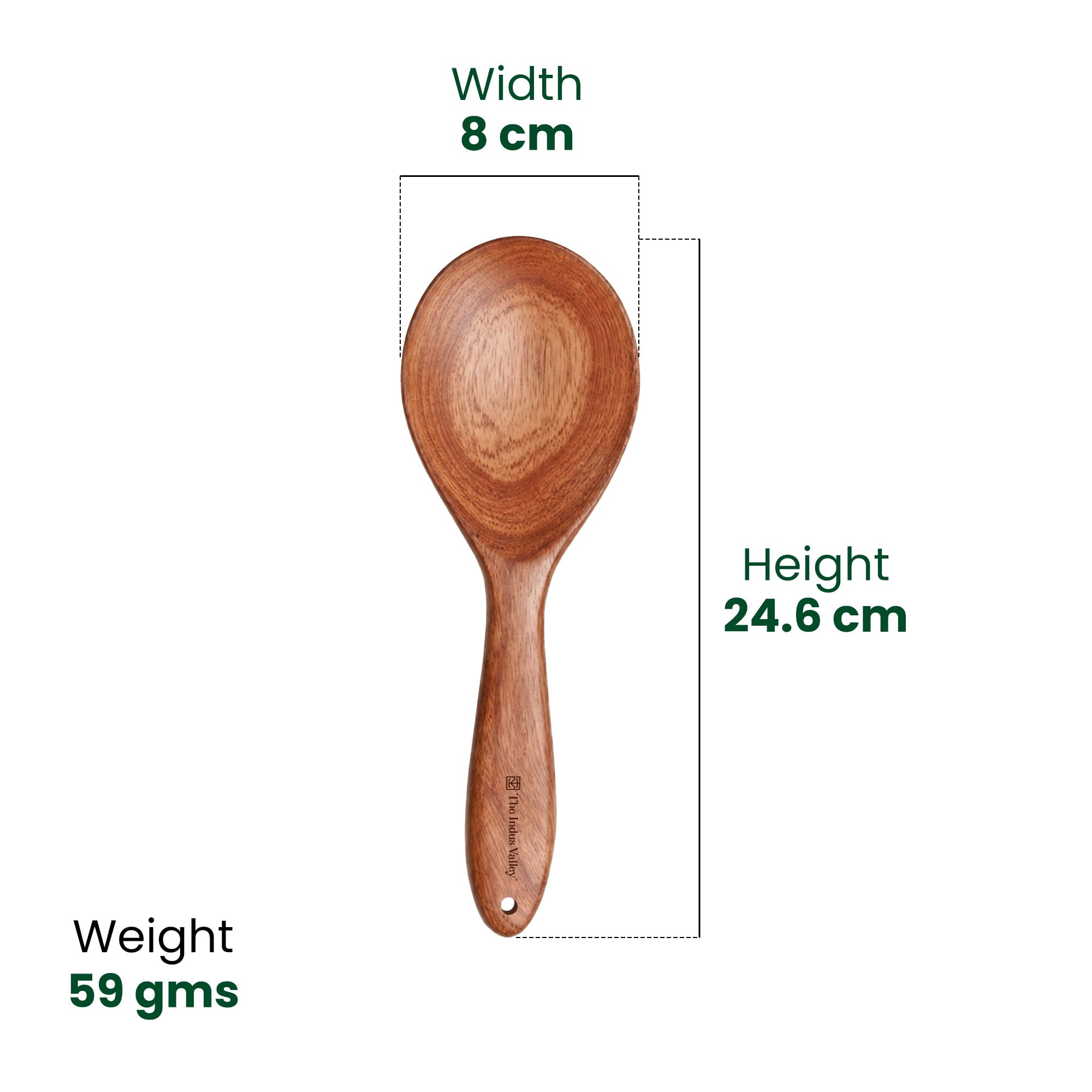 The Indus Valley Neem Wood Compact Flip/Spatula/Ladle for Cooking Dosa/Roti/Chapati | Kitchen Tools | No Harmful Polish | Naturally Non-Stick | Handmade (Set of 7), 30 Centimeter