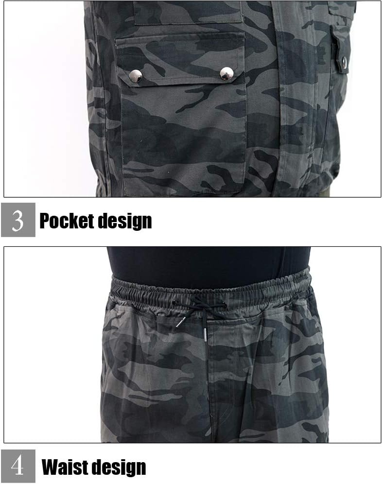 Work Jacket, Multifunctional Work Jacket, Twill Cotton Camouflage Multiple Pockets Combat Uniform Do Not Fade,M