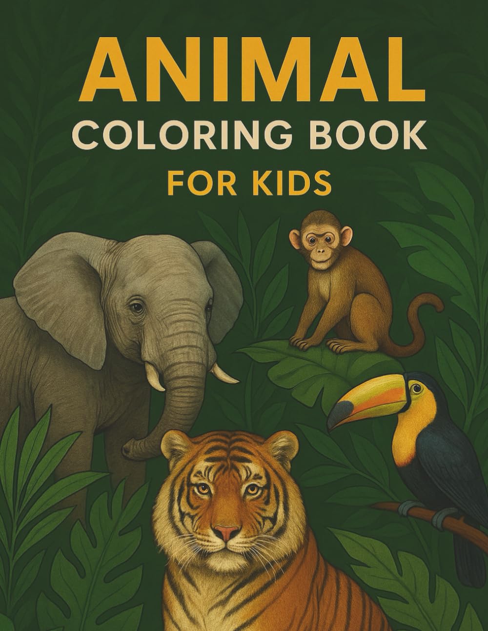 Animal Coloring book for kids: A beautiful collection of realistic animals to color and relax.