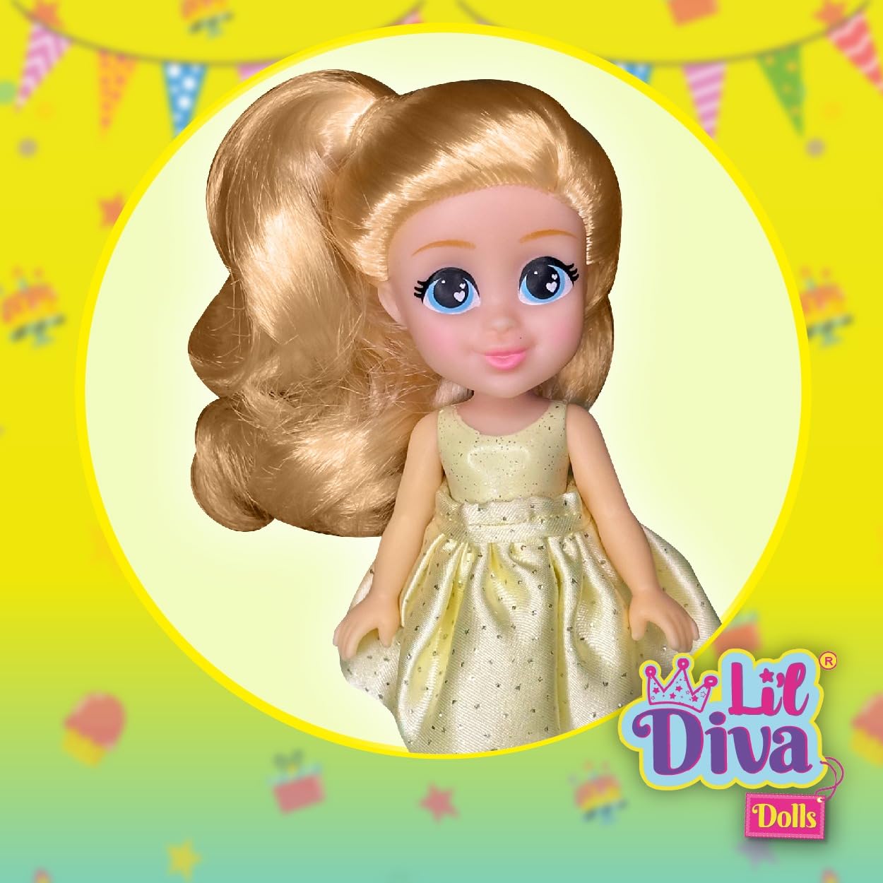 Lil Diva Dolls 6" Ellie Fashion Doll for Girls |Soft Movable Body with Realistic Features|Birthday Gift for Kids 3+ Years |Early Learning Toy for Girls | Ideal Gift for Birthdays & Special Occasions 2