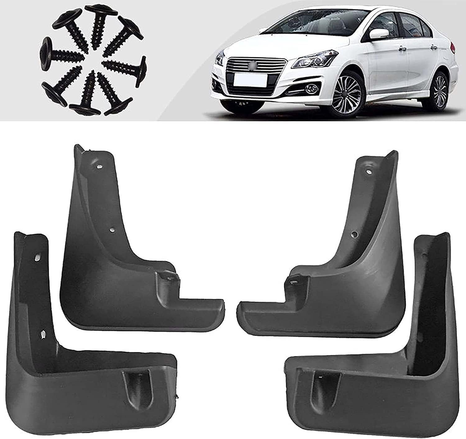Liufangfc Normal 4Pcs Heavy Duty Rubber Mud Flaps For Suzuki Alivio 2014-2017