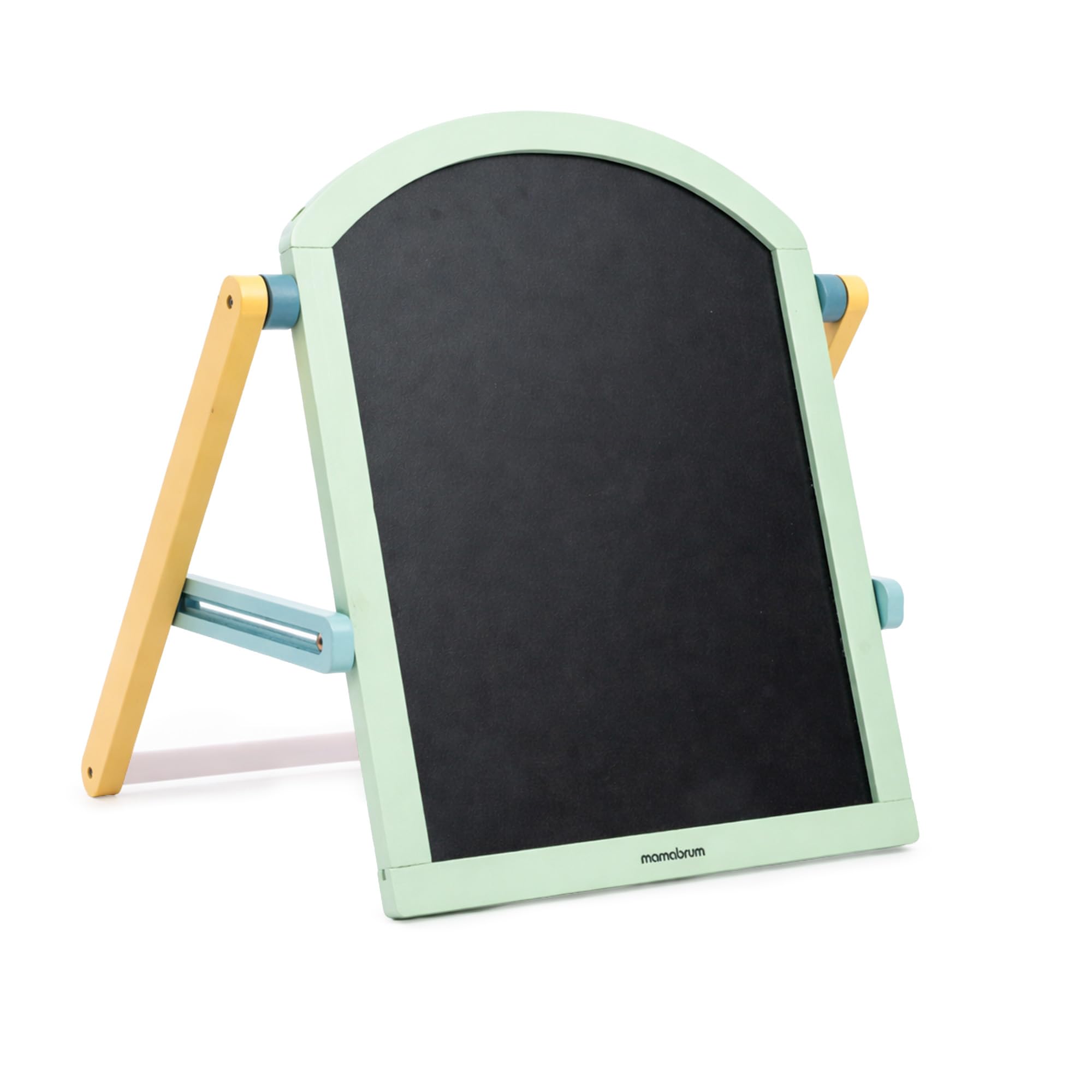Mamabrum Doppelseitige Kinder Holztafel 2in1 Magnettafel Kreidetafel mit Ständer klappbar Lerntafel mit Zubehör zum Schreiben Malen für Kinder ab 3 Jahren