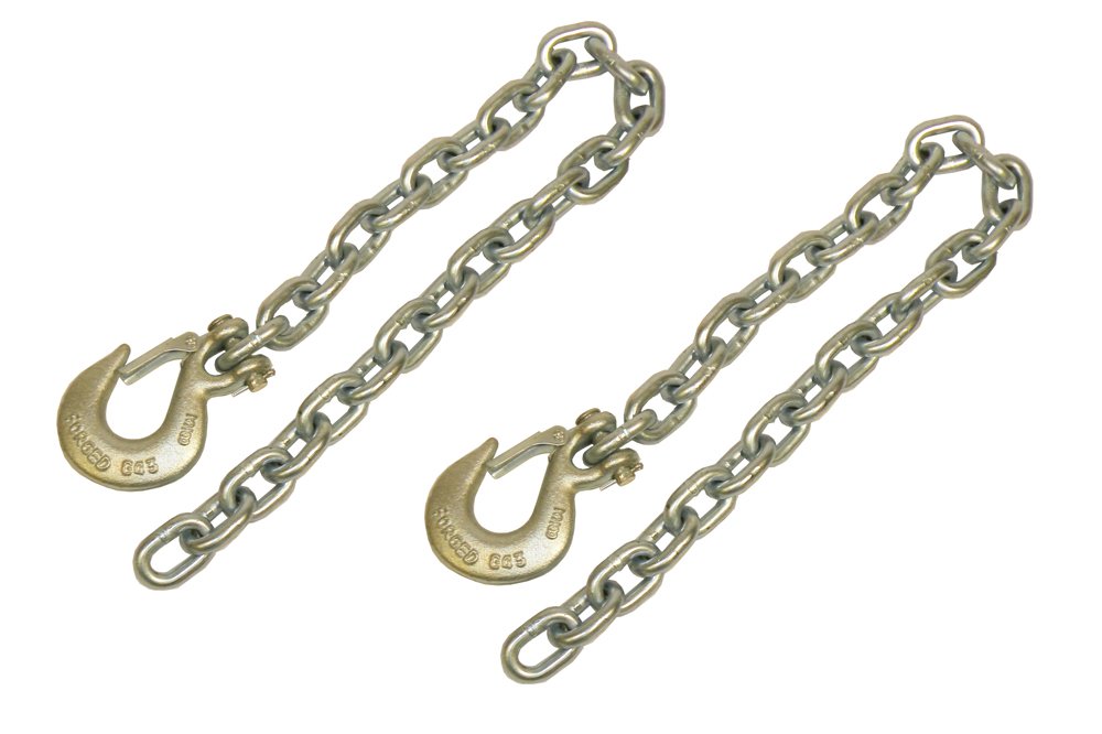 LACLEDE CHAIN Pair - Grade 43 Heavy Duty Safety Chains with Latching Hooks - (1483-53-504) - 3/8
