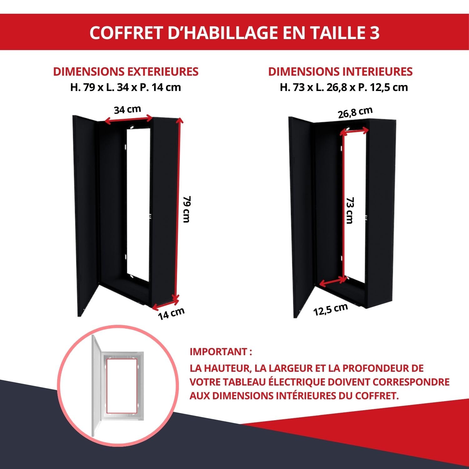 ATOLE Verkleidungskasten für Schalttafeln aus weißem Stahl – Maße des Koffers H 920 x B 340 x T 140 mm. Marke ATOLE Verkleidungskasten für Schalttafeln aus weißem Stahl – Maße des Koffers H 920 x B 340 x T 140 mm. Marke
