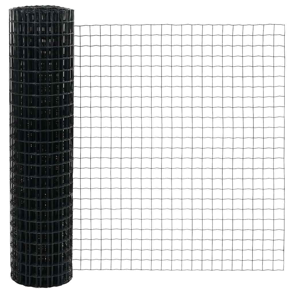 Recinzione Europea Con Ferro Rivestito in PVC, Struttura Resistente e Protezione da Intemperie e UV, Recinzione da Giardino, Recinzione Modulare, Per Giardini e Patii Esterni, Grigio, 1.2 x 10 m