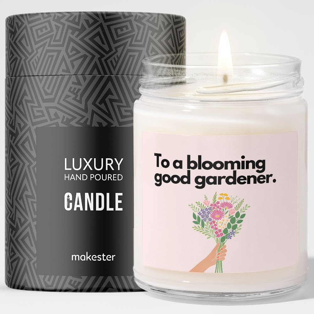 Gardener Gift - Luxury Soy Wax Candle - Vanilla, Jasmine, Sugared Almond - Makester — image 1