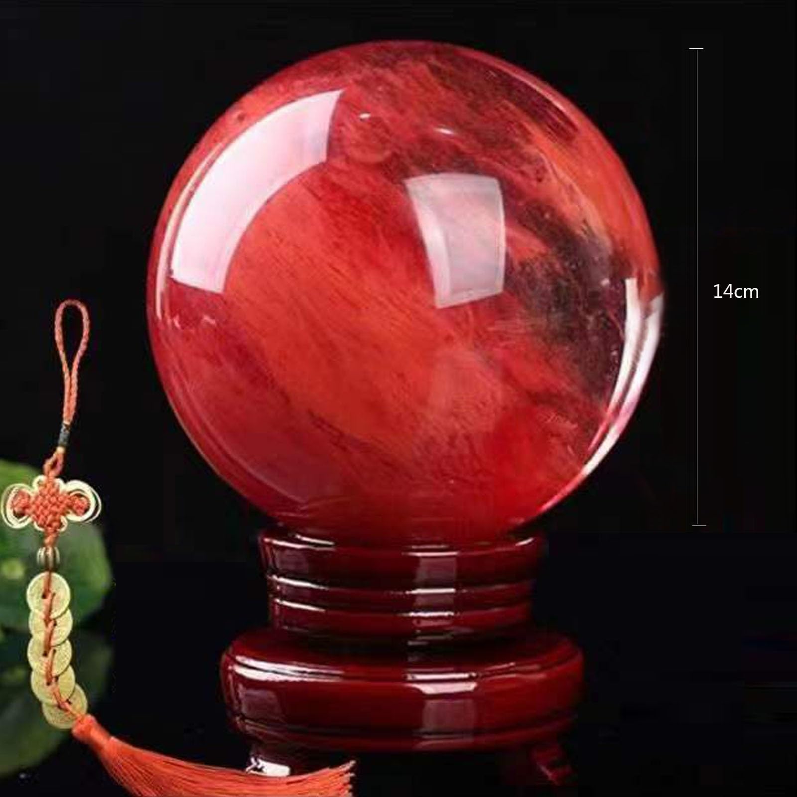 水晶球 直径約14cm 木製台座付き4.2㎏ 【公式通販】