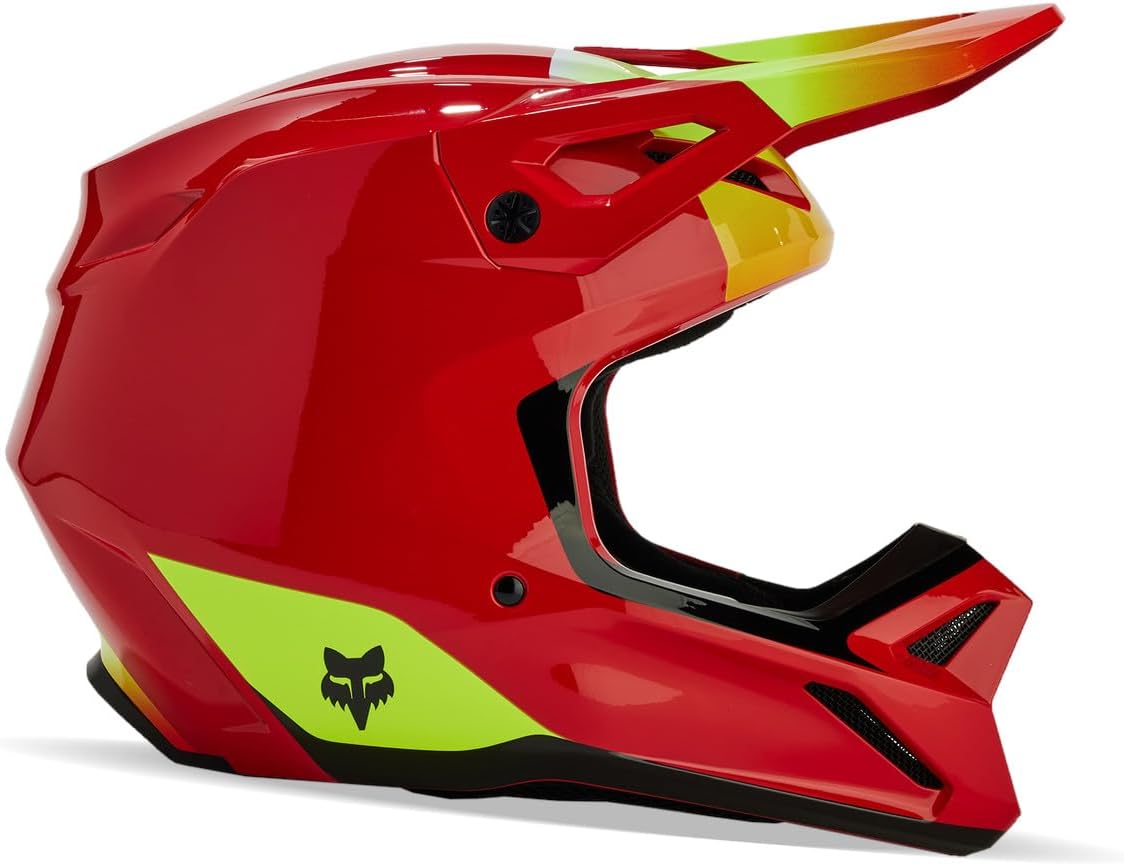 Fox Racing Fox Junior V1 BALLAST Fluo YM Helmet — шлем унисекс для взрослых, флуоресцентный, красный, размер M