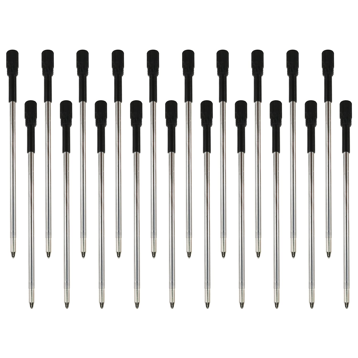 Oddmoal Diamond Pens Fun Fancy Crystal Diamond Pen For Women, Bling Metal Pens, (Black refills-20 pcs)