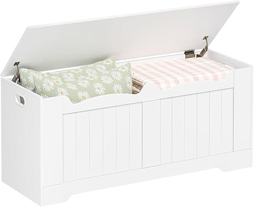 Miniatura 9 de Baúl de almacenamiento de 43.3", baúl de almacenamiento extragrande con 2 bisagras de seguridad, caja de banco con tapa elevable, organizador