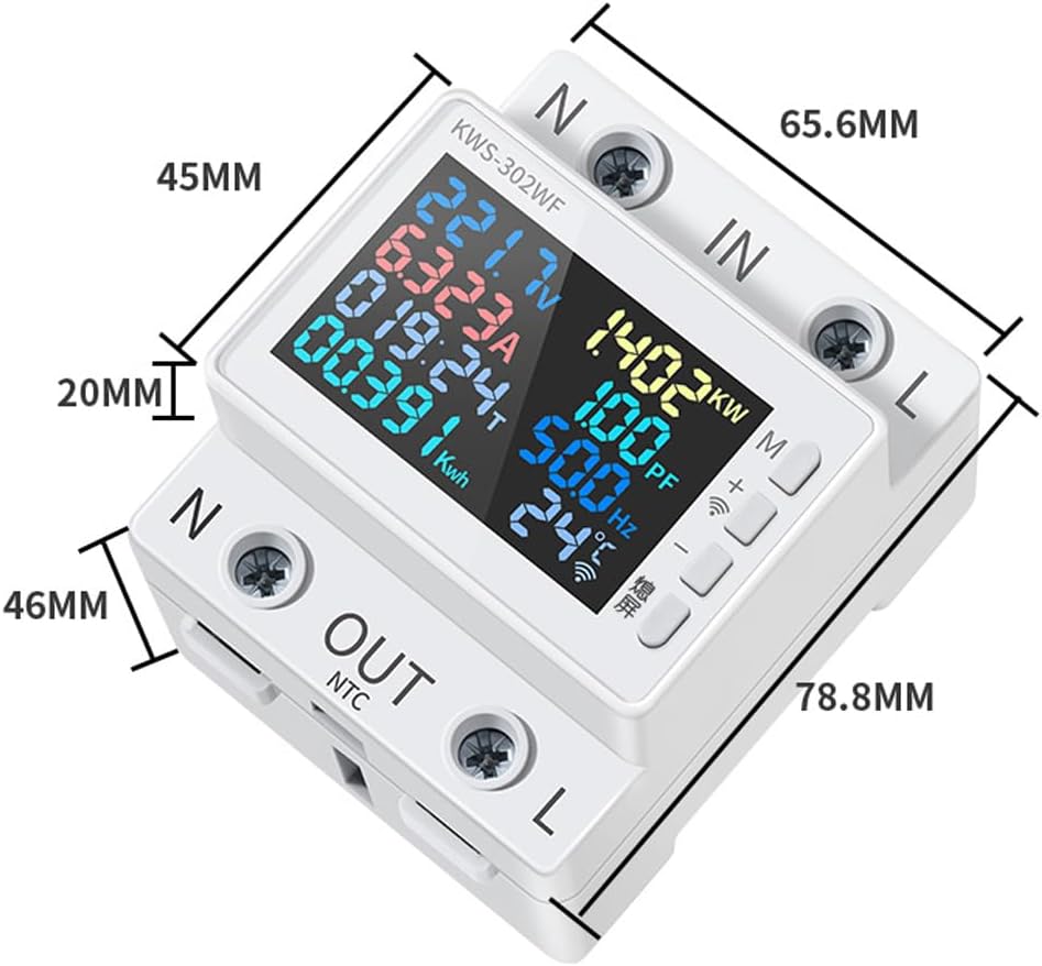 Dimensions of the KWS-302WF power meter