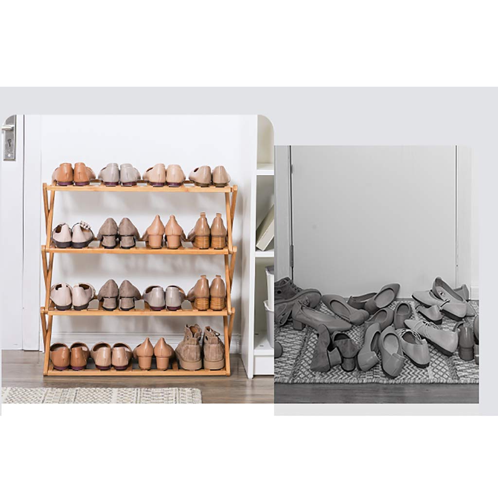 バンブー製シューズラック 収納付き 楽天市場】[本日P5倍] シューズラック 折りたたみ 6段 靴箱 バンブー