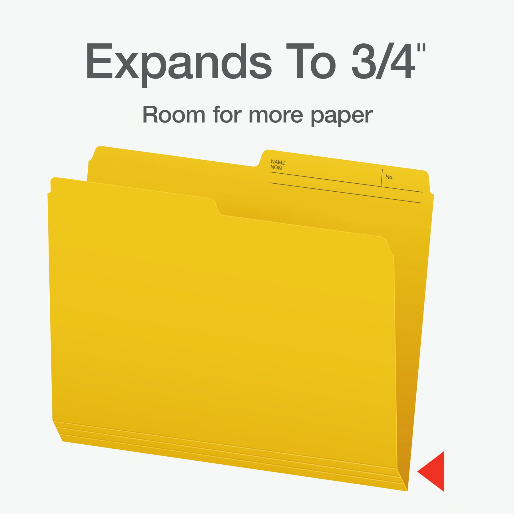 Pendaflex Colour File Folders, 1/2 Cut Tab, Letter, Yellow