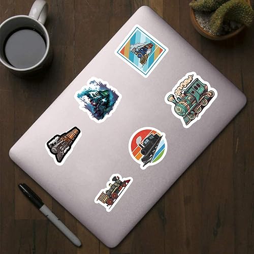 Miniatura 4 de Calcomanías de tren (500 unidades), 10 hojas de calcomanías de estética gráfica de dibujos animados, sellos autoadhesivos para niños, niñas, niños,