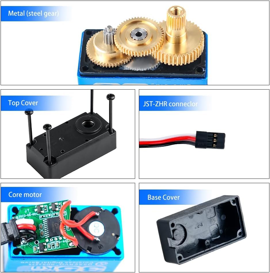 RDS3235 Digital Servo Robot Servo Coreless Motor 35KG High Torque Metal Gear DC5-7.4V with U- Shaped Servo Bracket Arm Plate for DIY Robotic(270 Degree) 1