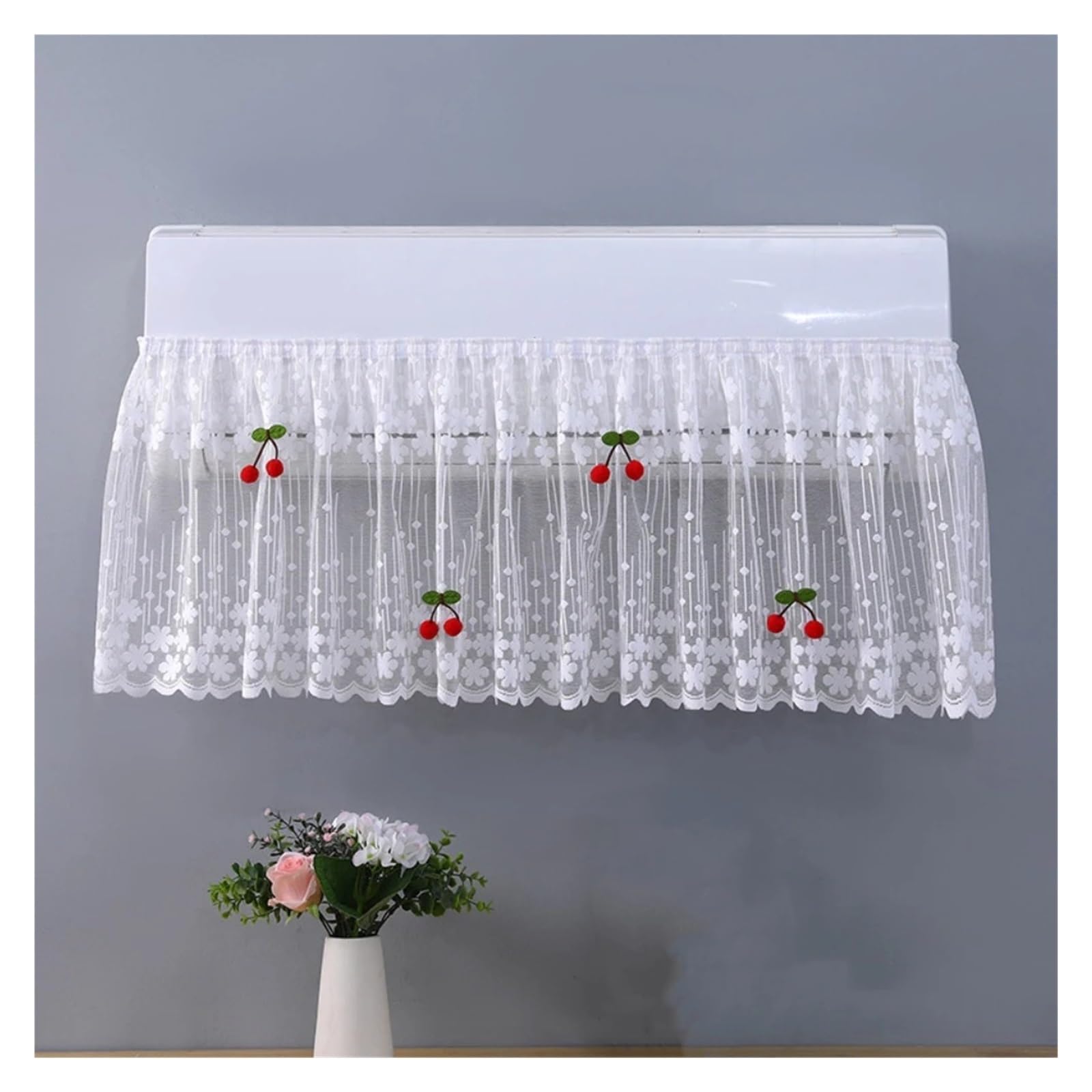 ERHTGUO 3pcs Anti-direct Blowing Air Conditioner Cover Windproof Cloth Lace Dust-proof Wall Decor Washable(Khaki3)
