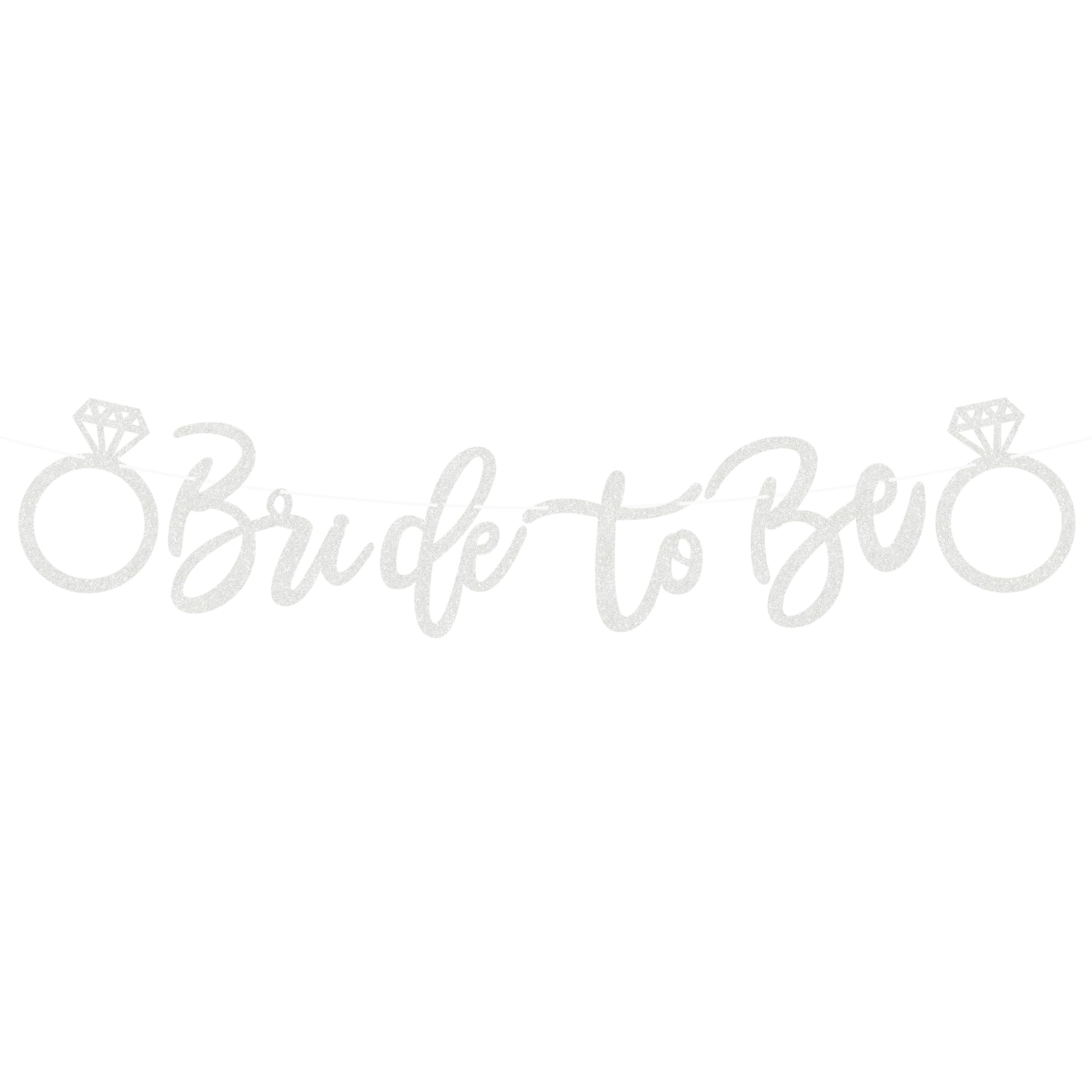 Pre-Strung Bride to Be Banner - Silver Glitter Bridal Shower Decorations Supplies - Bride to Be Sign Bridal Shower Banner for Bachelorette Party,