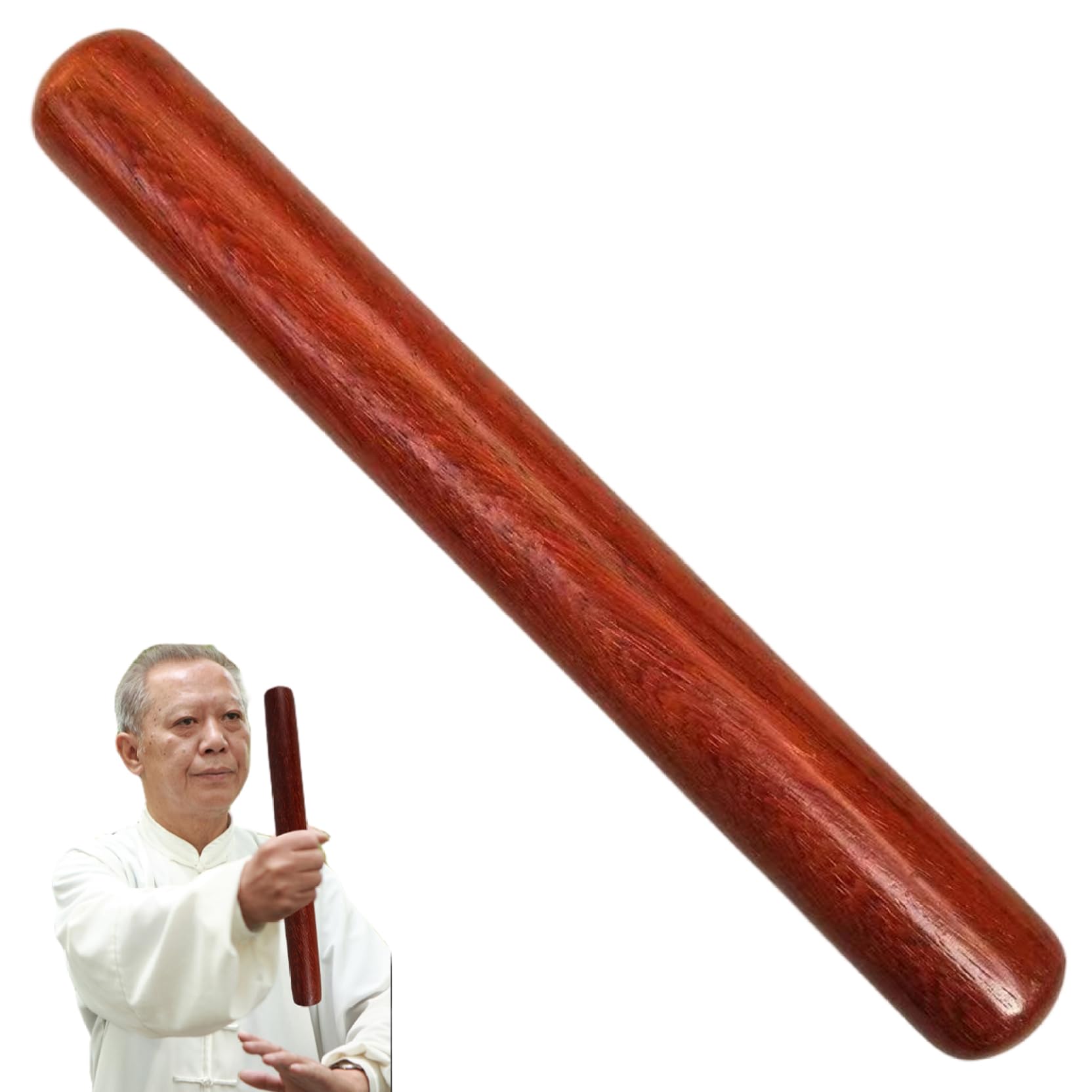 Faticenic Tai Chi Sticks for Beginners, 15.8x1.4 inch Wooden Tai Chi Ruler Practice Tools for Fitness, Physical Rehabilitation, Massage Tool