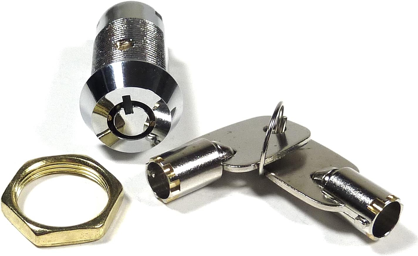 Philmore Momentary (On) Tubular Key Switch Lock Key Removable in Off Position, with 2 Keys & Nut, Keyed Different