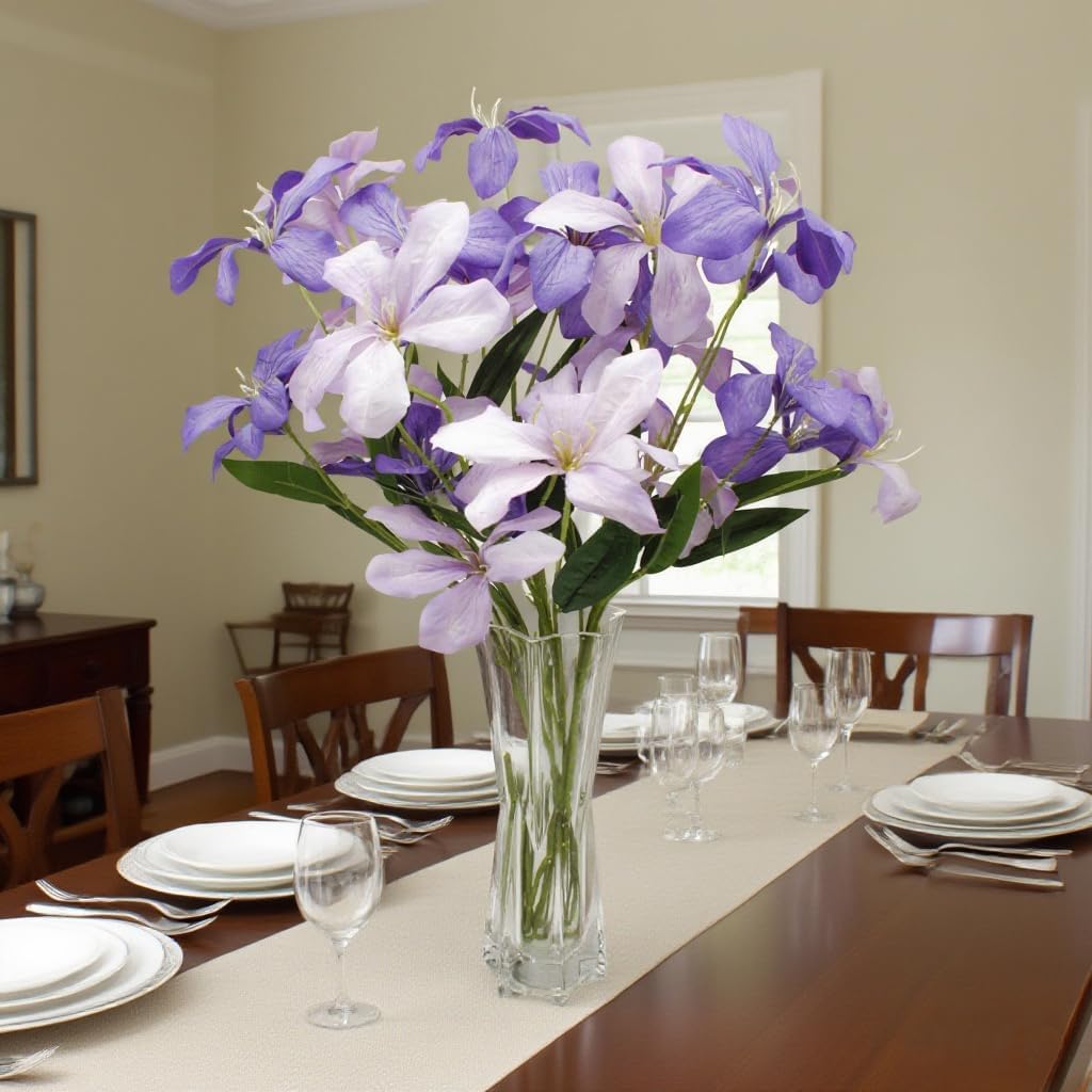 6PCS Orchid Artificial Flowers, Mixed Artificial Orchid, Fake Orchid Artificial Flowers Orchid Bouquet for Centerpiece Table Wedding Party Home Decor(Purple)