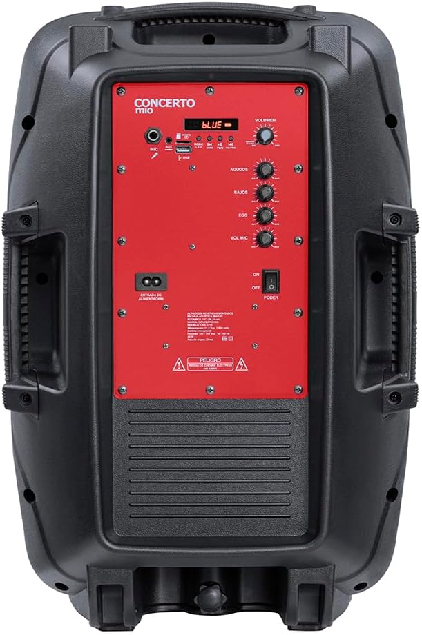 Rear view of Mitzu CSA-5715 speaker with control panel