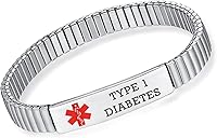 Vista 20 de Pulseras médicas de alerta ajustables AOAMID para hombres, pulseras de acero inoxidable para mujeres con grabado gratis