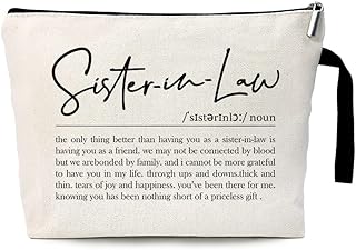 Sister in Law Cosmetic Bag Gifts, Gifts for Sister in Law, Sister in Law Birthday Gift，Sister in Law Gifts for Women，For Women Thank You Gift，Gifts for Best Sister in Law