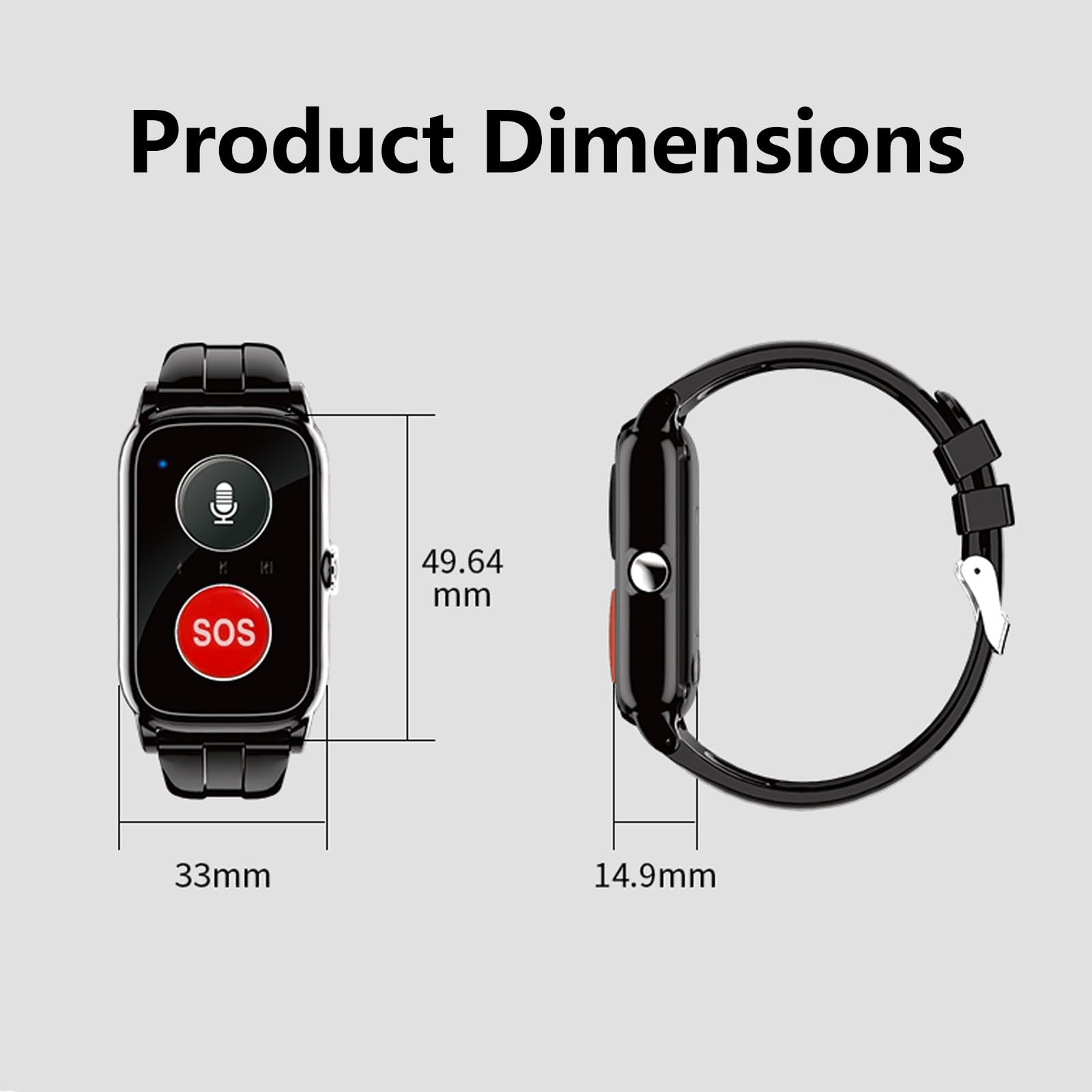 Smartwatch z funkcją GPS i funkcją przypominania o upadku, lokalizator GPS dla seniorów, zapobieganie zgubieniu się, przycisk SOS, autyzm wymaga połączenia z 10 urządzeniami