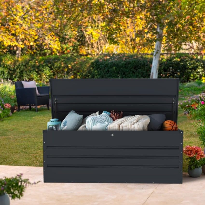 Produce Shop Baule Contenitore da Giardino Esterno 165x69x62cm in Acciaio Innsbruck