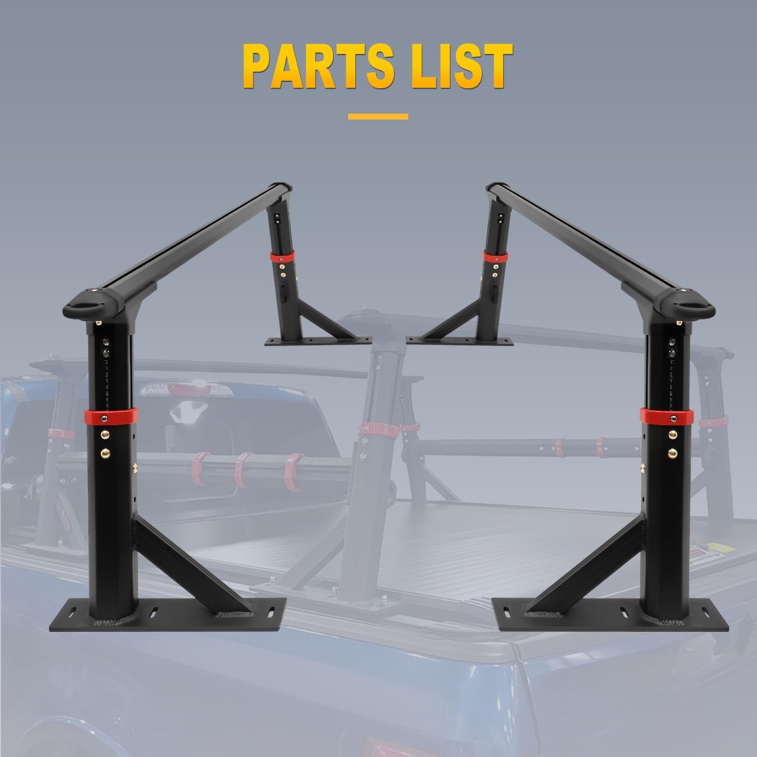 OCPTY Truck Bed Ladder Rack for Universal Pickup Truck Overland Rack Truck Bed Rack Cargo Carrier(Including Side Rails) Luggage Racks Rooftop Cargo Carrier Bag Luggage Kayak Canoe Bike Snowboard