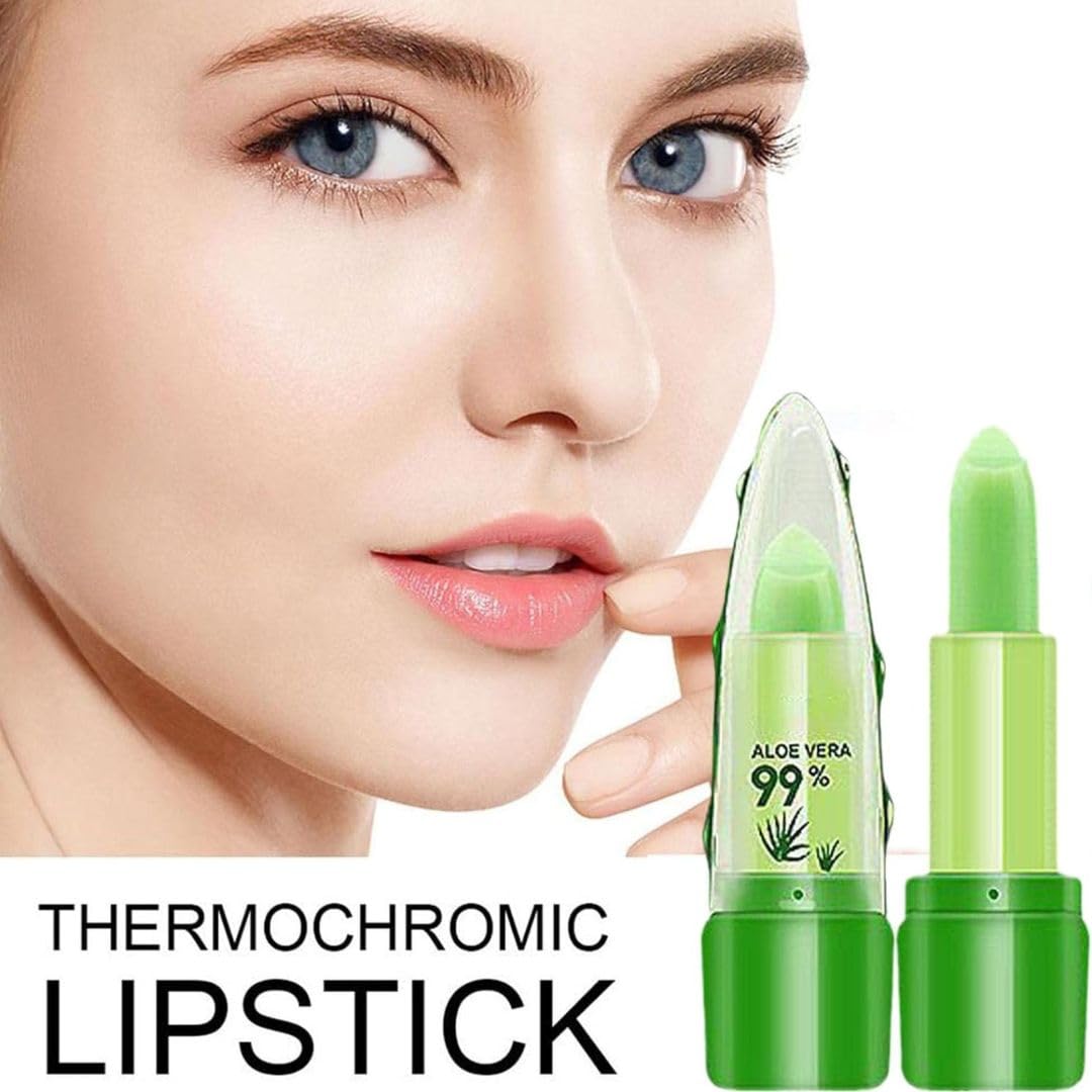 Aloe Vera Lipstick, Aloe Vera Lip Balm, Moisturizing Crystal Jelly Lipsticks, Organic Color Change Lipstick - Image 2