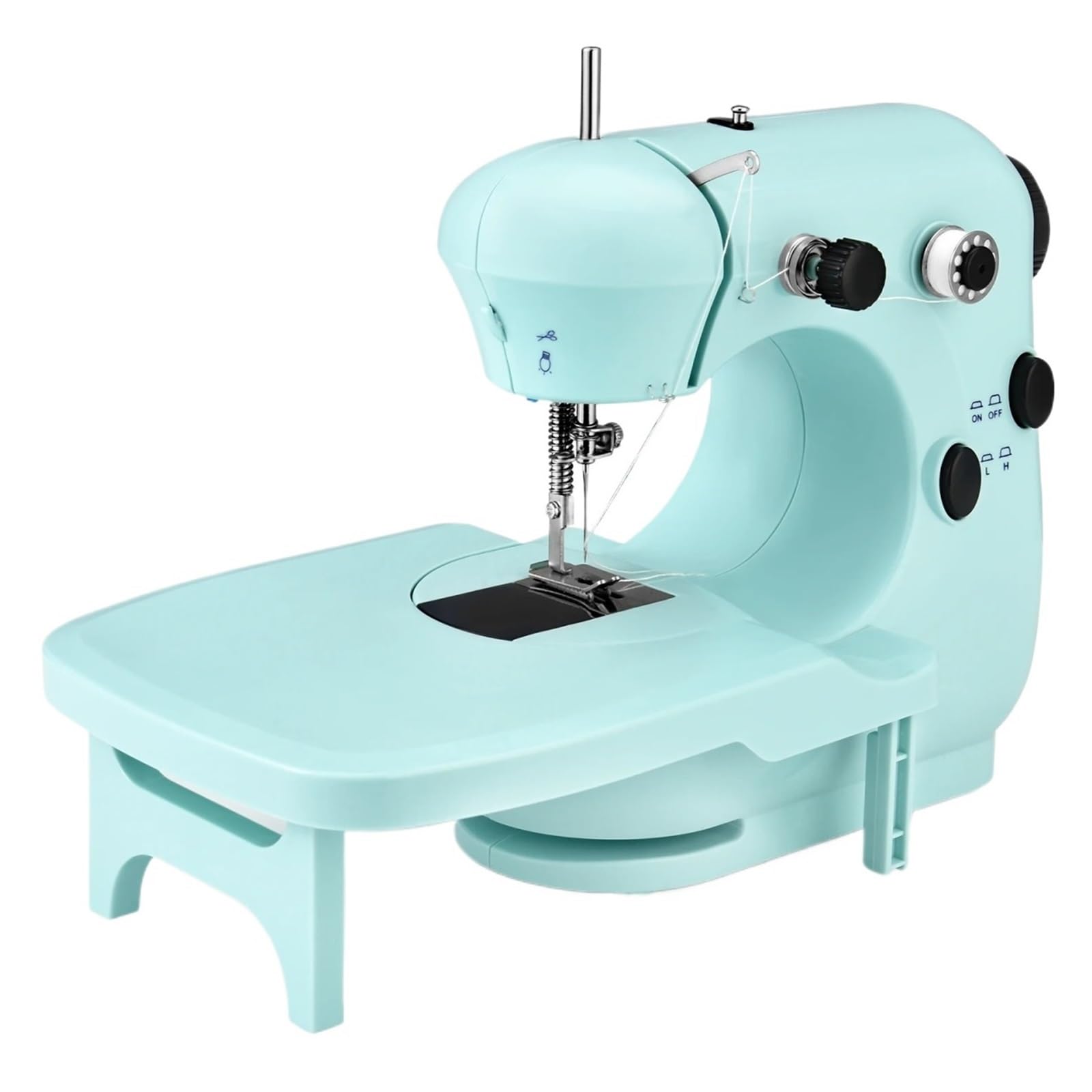 Mini Máquina De Coser DIY Con Mesa Extensible, Eléctrica Portátil Pedal, Ligera For Principiantes Potente Silenciosa Y Estable