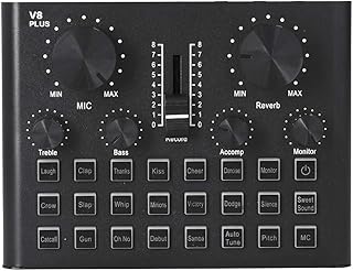 Live Sound Card, Auto‑tuning Sound Card Outdoor Live Broadcast Mobile Phone Computer Sound Card Compatible with Mobile Phone, Computer