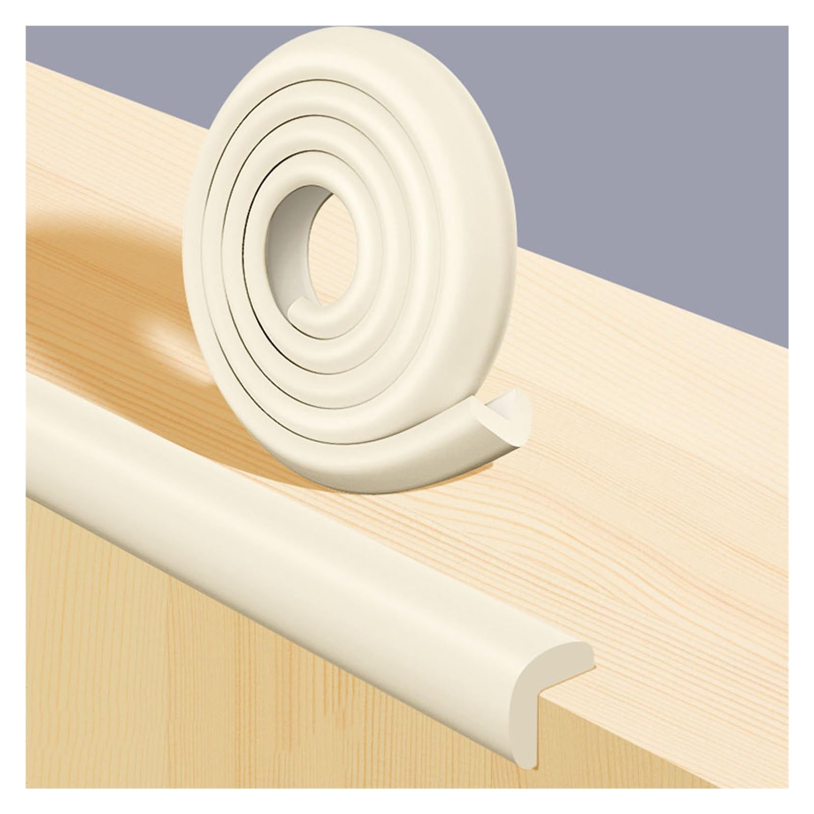 YNBSHGAA Foam edge protectors, Adhesive Bumper Edge Guards, Corner Foam Padding For Furniture Fireplace, 78.7in Long,White-a-2pcs