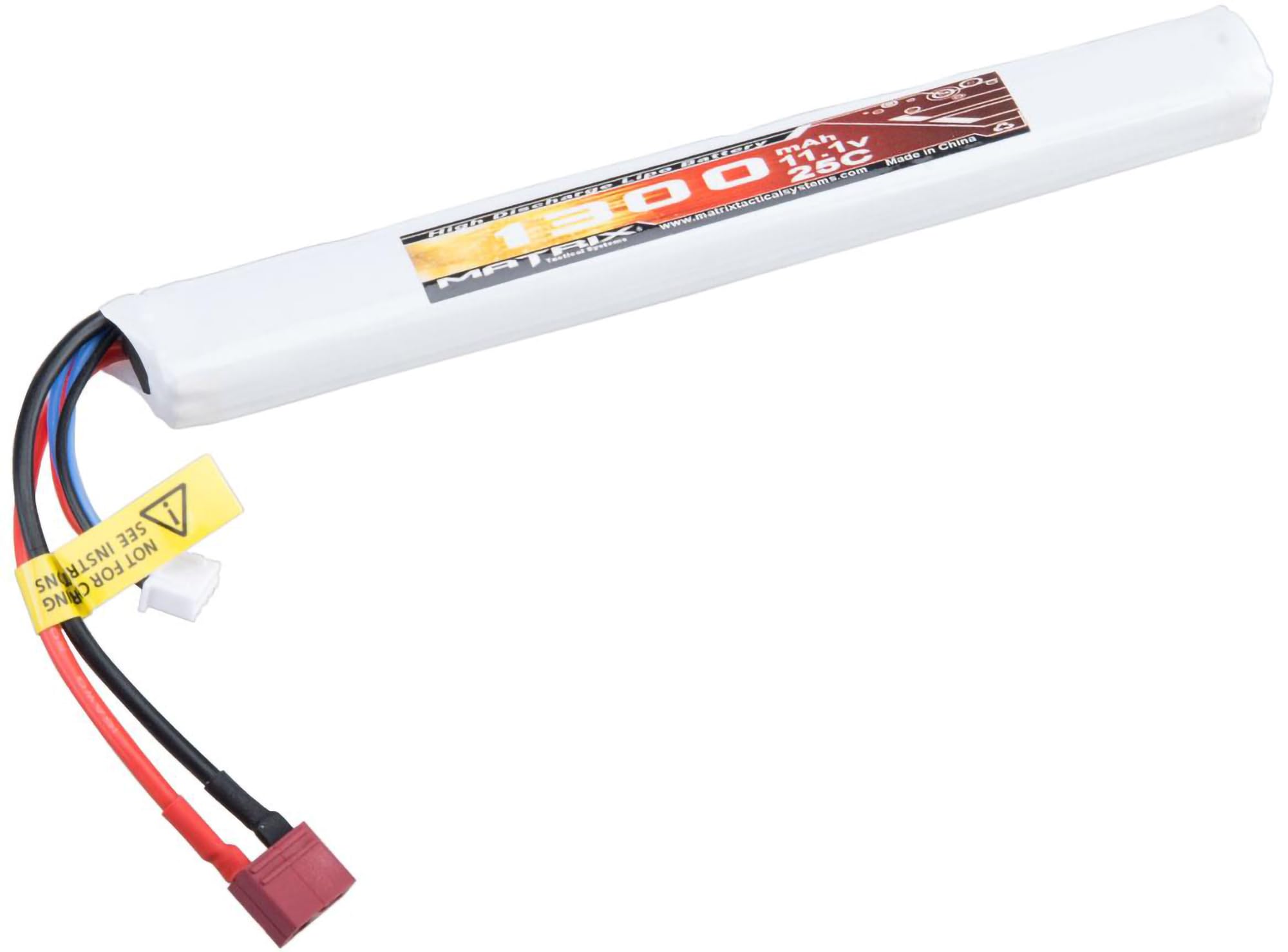 Evike Airsoft - Matrix High Performance 11.1V Stick Type Airsoft LiPo Battery (Model: 1300mAh - 25C / Deans)