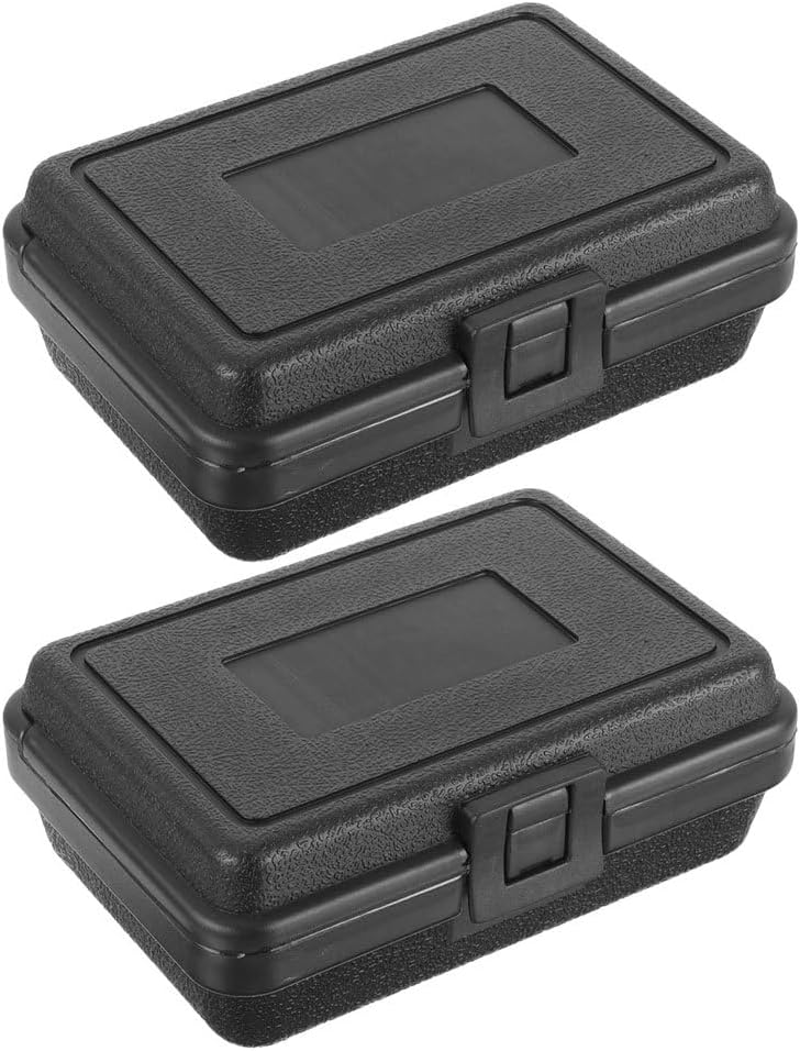TEHAUX Waterproof Hard Carrying Case 2-Pack Portable Tool Storage Box Compact Small Organizer for Mechanics Tools Lightweight Durable Protective Equipment Case 6.29X4.72X2.36In