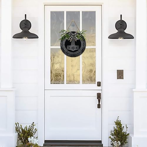 Miniatura 3 de Círculos de madera para manualidades, martillo de Thor, runas vikingas, mitología nórdica, manualidades, rondas de madera para colgar, letrero para