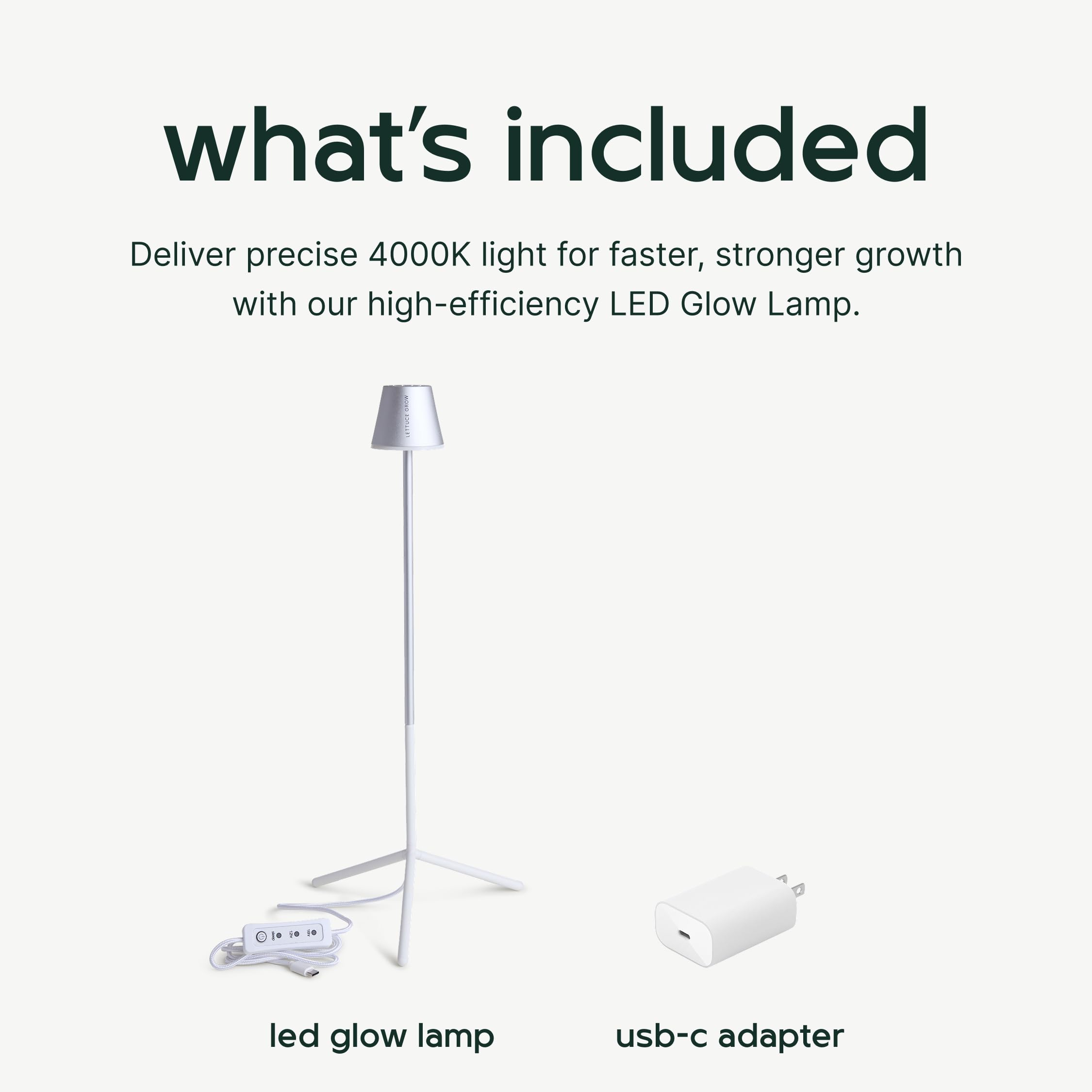 Lettuce Grow Lámpara luminosa – Elegante luz LED de cultivo para debajo del gabinete para jardín comestible interior – Sistema de espectro completo con temporizador automático – Soporta hierbas y