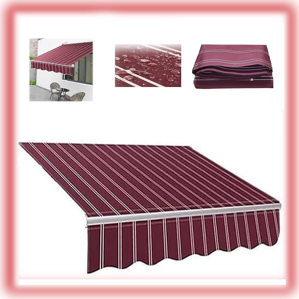 Auvent de remplacement polyester 485x300 protection UV terrasse balcon jardin