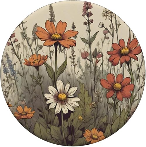 Miniatura 3 de Diseño botánico lindo de flores silvestres patrón vintage PopSockets estándar PopGrip
