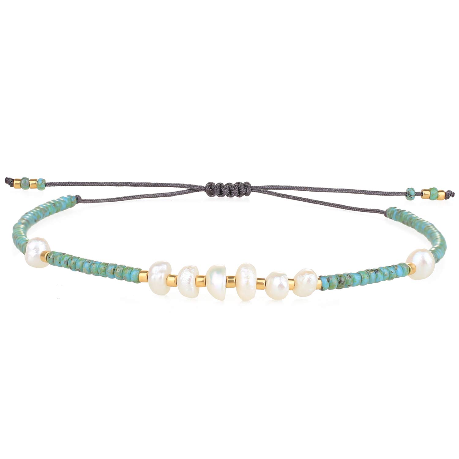KELITCH Pulseras Amistad con Cuentas Concha Cristal Color Bohemio Pulsera Hecha A Mano Brazaletes Joyería para Mujer — view 31