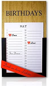 ELAFI® Geburtstagskalender jahresunabhängig 2024/2025 Ewiger Wandkalender für Geburtstage im