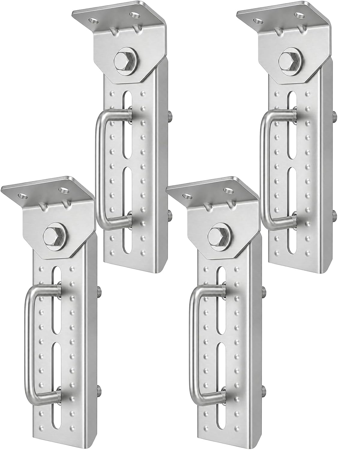 12" Heavy Duty Boat Trailer Bunk Brackets Kit, Galvanized Swivel Top Bunk Bracket Kit for Boat Trailer Crossmember 1.5x3, 2x3, 3x3 Black 4 Pack
