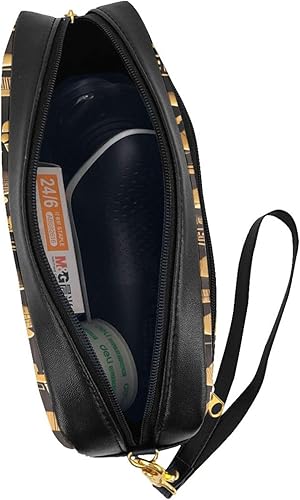 Miniatura 4 de Egypts Jeroglyphics Print Cosmetic Bag,Bolsa cosmética portátil,Bolsa de aseo de viaje con cremallera,Bolsa de maquillaje de viaje, Jeroglíficos de