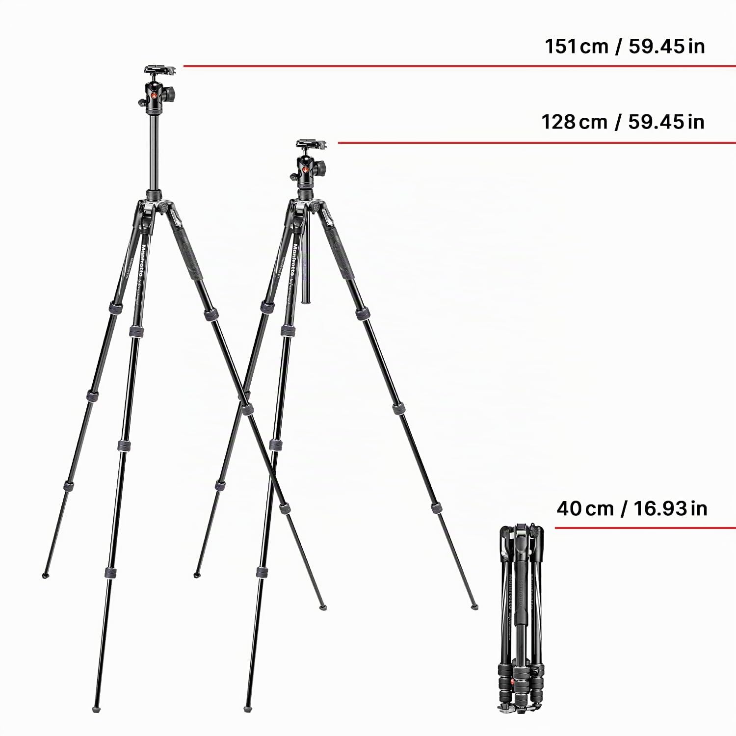 Manfrotto Befree Advanced Kit Treppiede per Fotocamera, in Alluminio, Chiusura Twist, Kit Treppiede da Viaggio Portatile e Compatto con Testa a Sfera, per Reflex, Mirrorless, Accessori Fotografici
